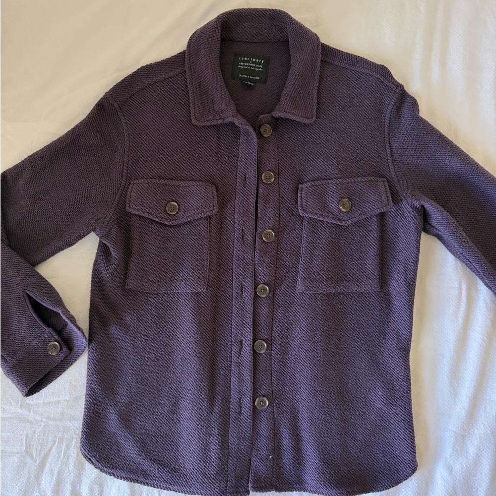 Anthropologie Sanctuary Deep Plumb Knit Jacket